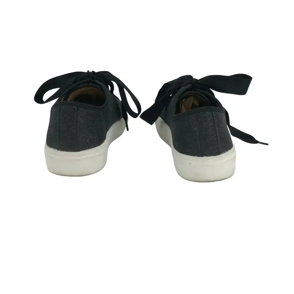 Dirty Laundry Women's Platform Sneakers Ribbon Lace Up Gray Black Size 7